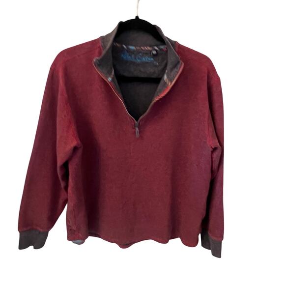 Robert Graham Quarter Zip Sweater Maroon Mens Medium - Picture 1 of 7
